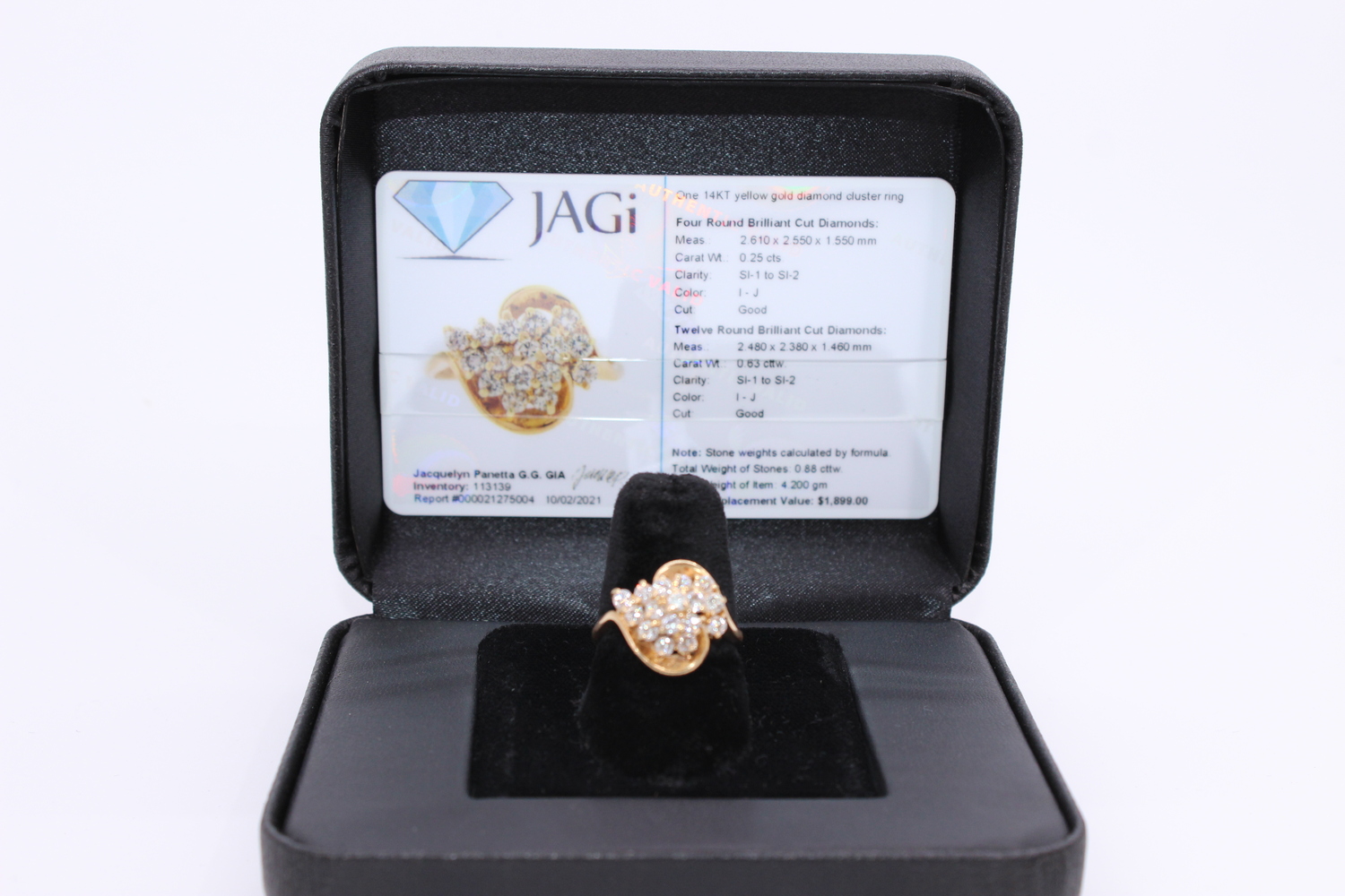  14KT Lady's Diamond Cluster Ring 0.88CT