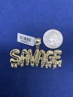 Gold 10KT Charm “Savage” 