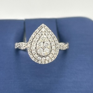  Pear Shape White Gold Cluster Ring