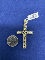  Gold 10KT Filigree Cross Charm