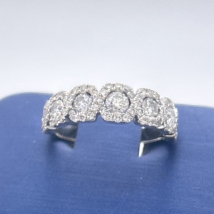  14kt White Gold Band Diamond Ring
