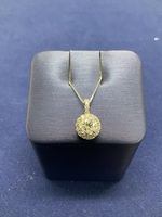  14KT White Gold Diamond Pendant 1.25 CTTW 1 CT Center