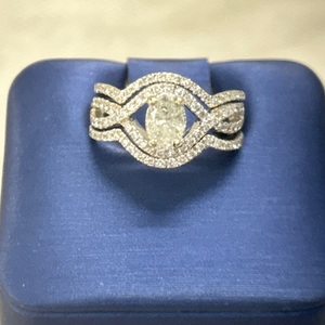  Ladies 14kt White Gold 3 Piece Bridal Set