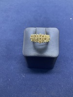  14KT Yellow Gold Champagne Pyramid Ring 2.5 CTTW Appx 