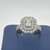  10kt White Gold Emerald Cluster Lab Diamond Ring