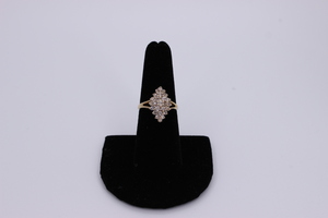 10KT Yellow Gold Diamond Cluster Ring