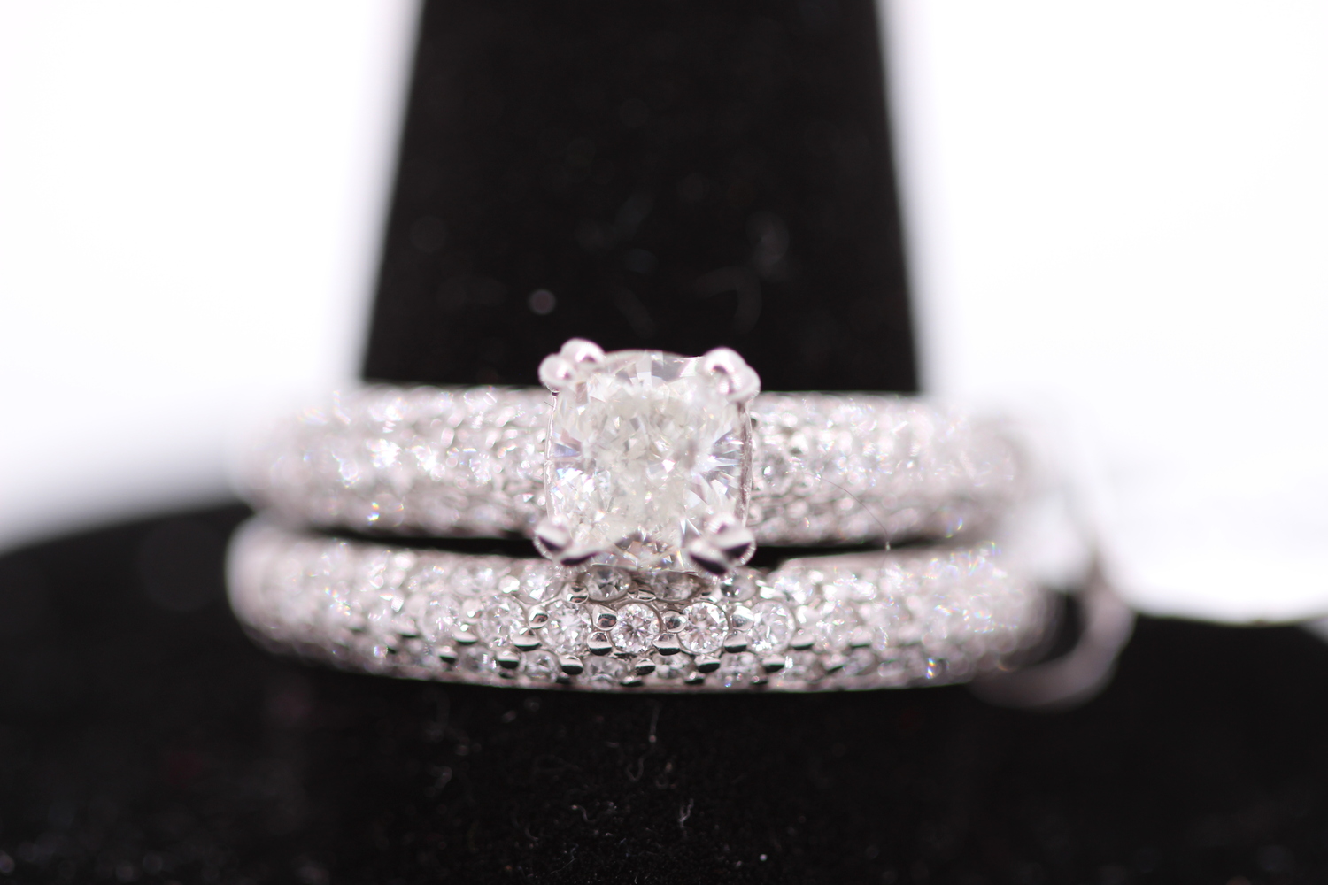 Lady's Diamond Engagement Ring Set 14KT White Gold