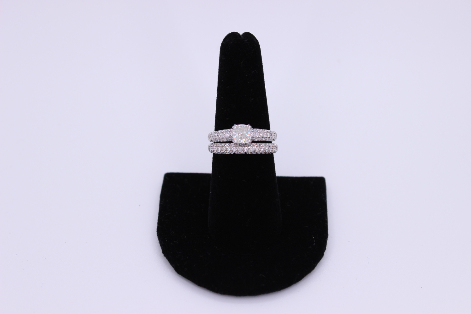 Lady's Diamond Engagement Ring Set 14KT White Gold